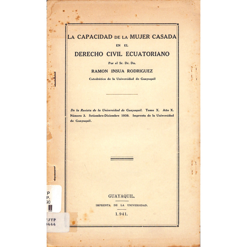 La capacidad de La mujer casada en el derecho civil ecuatoriano