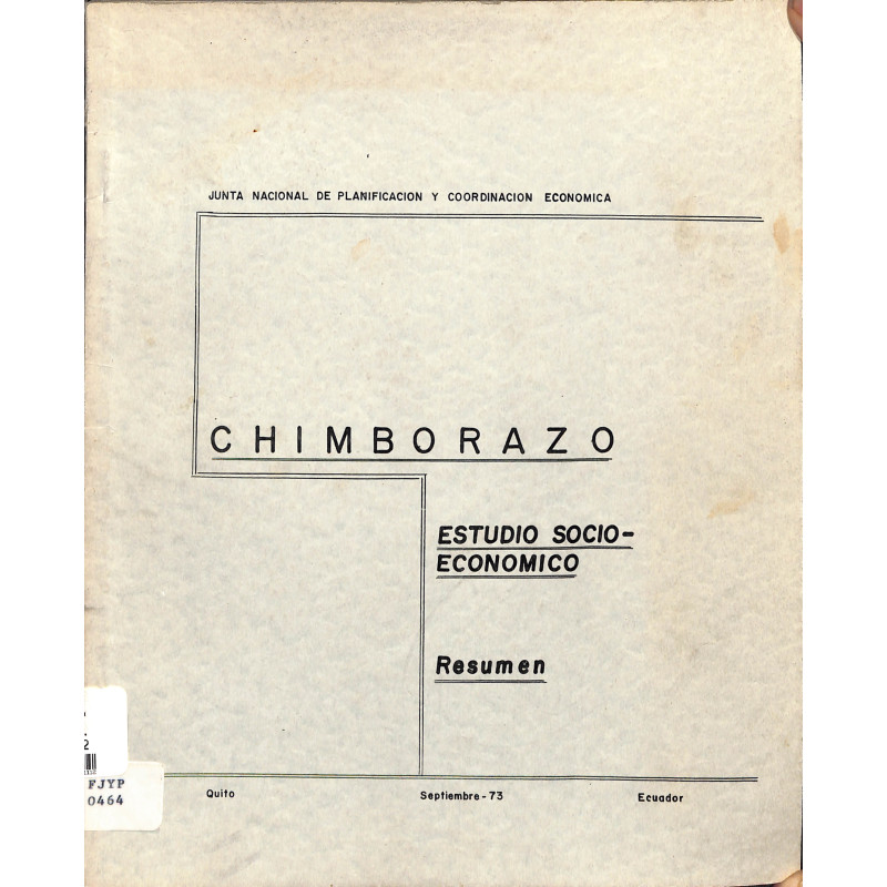 Chimborazo : estudio socioeconómico