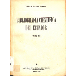 Bibliografía científica del Ecuador, Tomo III