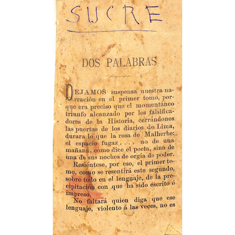 sucre : dos palabras