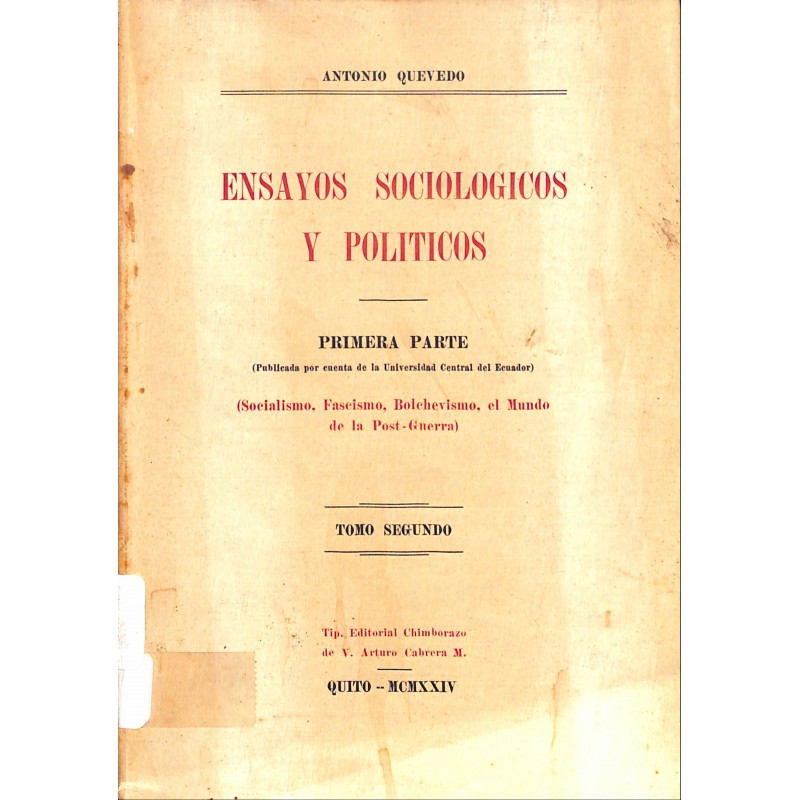 Ensayos sociológicos y políticos. Tomo II