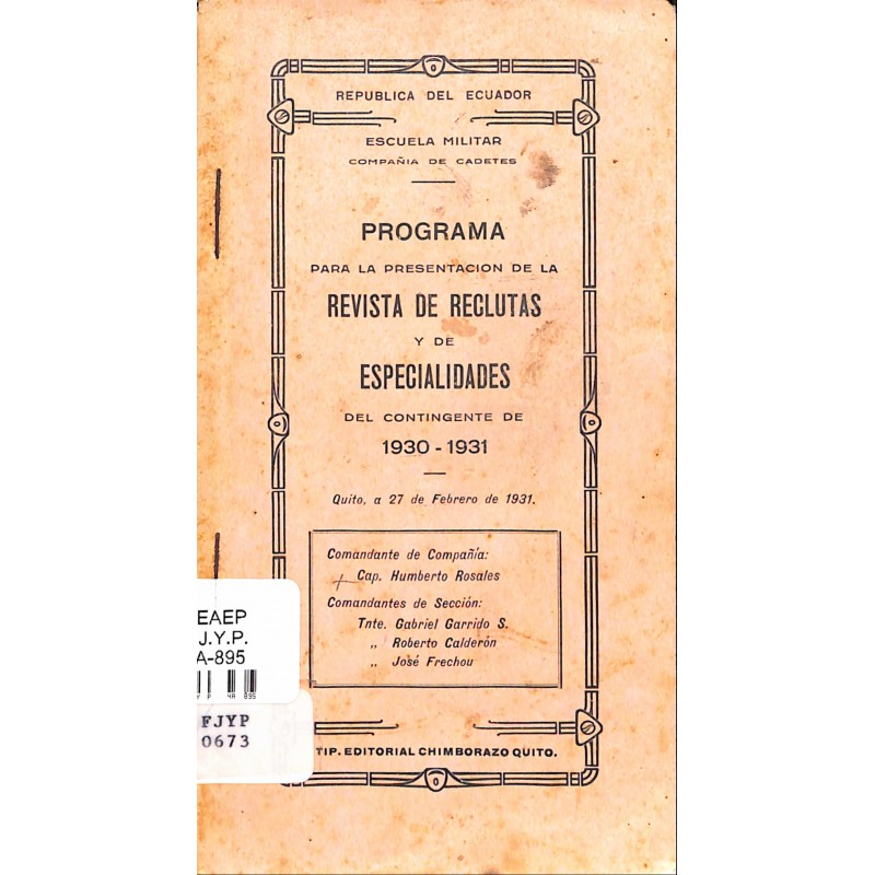 Programa para la presentación de la revista de reclutas