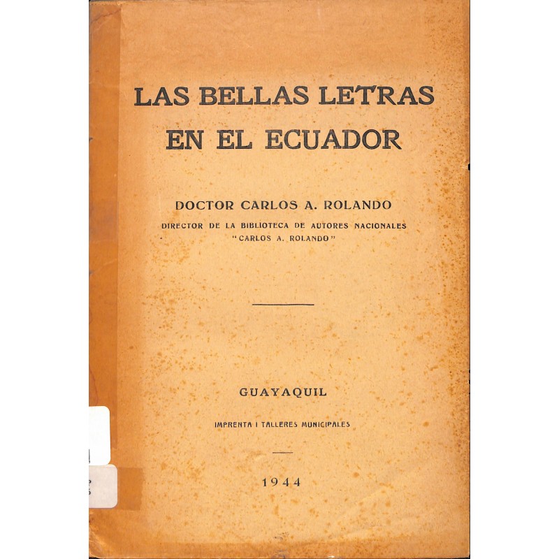 Las bellas letras en el Ecuador