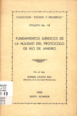Fundamentos jurídicos de la nulidad del Protocolo de Río de Janeiro
