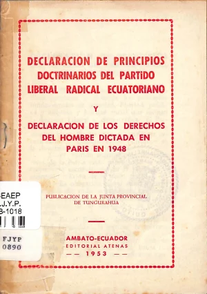 Declaración de principios doctrinarios del Partido Liberal Radical Ecuatoriano