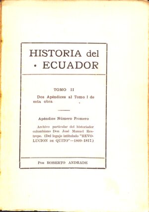 Historia del Ecuador Tomo II