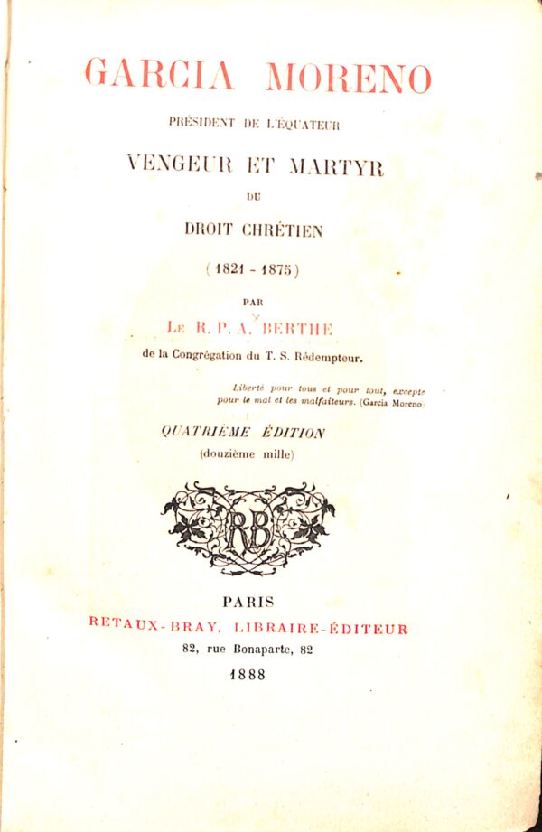 García Moreno President de L'Equateur