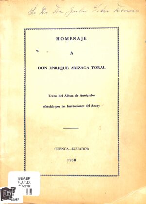 Homenaje a don Enrique Arizaga Toral